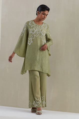 Hand Embroidered Kaftan & Pant Set 