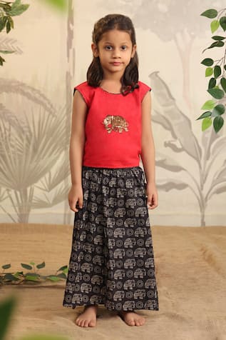 Elephant Print Skirt With Top 