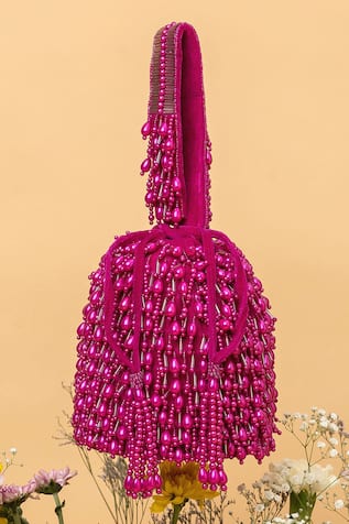 EENA Veda Nalki Embroidered Bucket Bag 