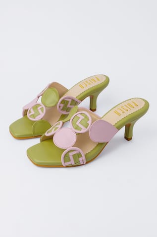 Coral Hand Weaved Heels 