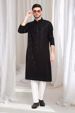 Aham-Vayam Ulas Sequin Embellished Kurta With Pant 