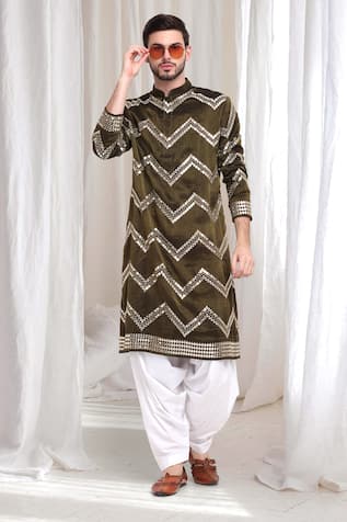 Aham-Vayam Mahotsav Mirrorwork Embellished Kurta With Patiala 