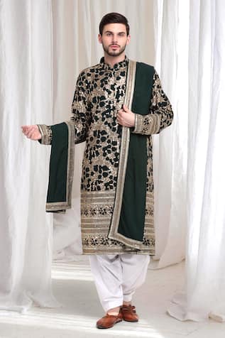 Aham-Vayam Kashish Sequin Cluster Embellished Kurta Patiala Set 