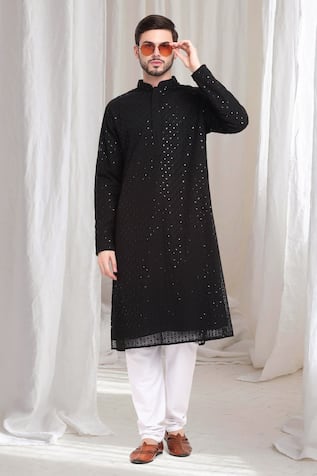 Aham-Vayam Shubh Embroidered Kurta With Churidaar 