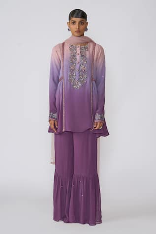 Aisha Rao Amyra Sequin Embroidered Kurta Gharara Set 