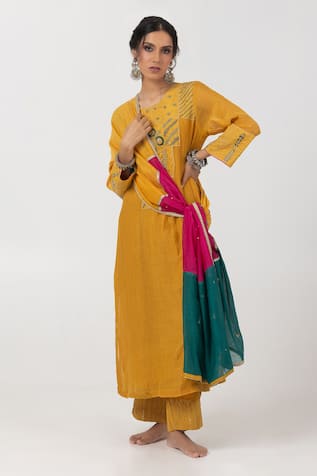 Pants And Pajamas Lace Embroidered Dupatta 