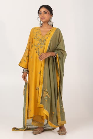 Pants and Pajamas Sequins Embroidered Dupatta 