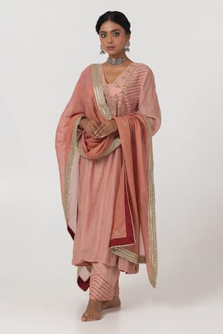 Pants and Pajamas Lace Embroidered Dupatta 