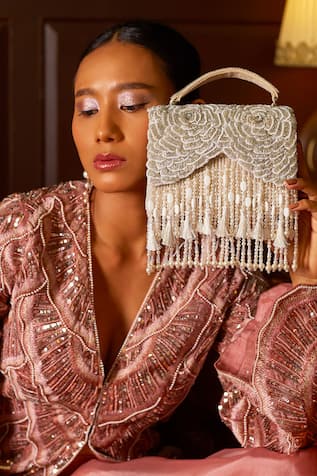 Julia Rosette Cutdana Embellished Box Bag 