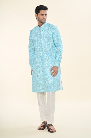 Ikat Print Kurta With Pant 