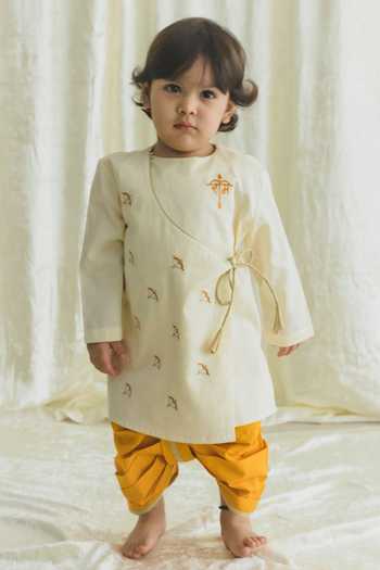 Tiber Taber Divine Bow Kurta & Dhoti Pant Set 