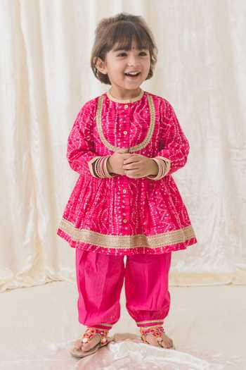 Tiber Taber Bandhani Twirl Anarkali & Salwar Set 