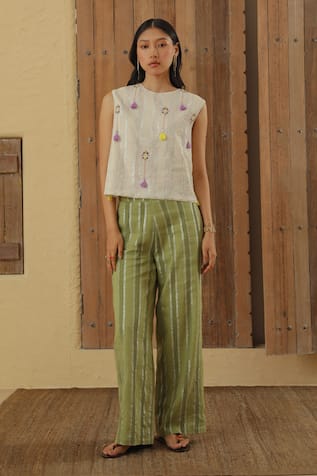 MUVAZO Lurex Weave Pant 