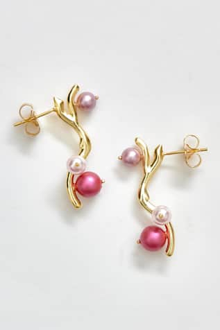 Voyce Jewellery Arabica Branch Carved Earrings 