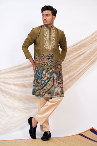 Aamra By Lavanya Dev Sena Theme Kalamkari Print Kurta With Pant 