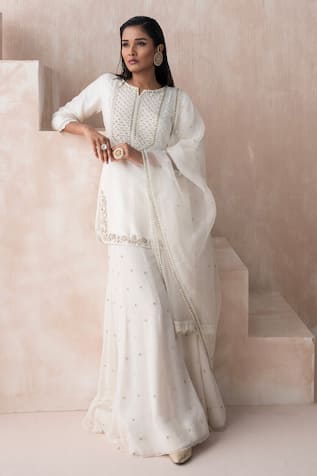 Saisha Floral Sequin Embellished Kurta Sharara Set 
