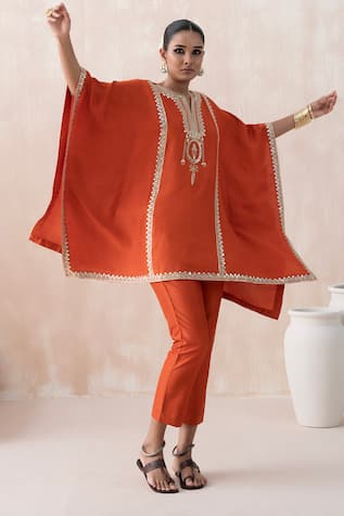 SAISHA Gota Embroidered Kaftan With Pant 