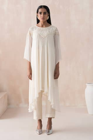 SAISHA Floral Embroidered Yoke Tunic With Pant 