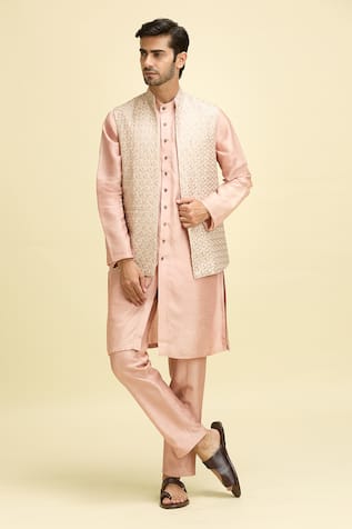 Floral Geometric Embroidered Bundi Set 
