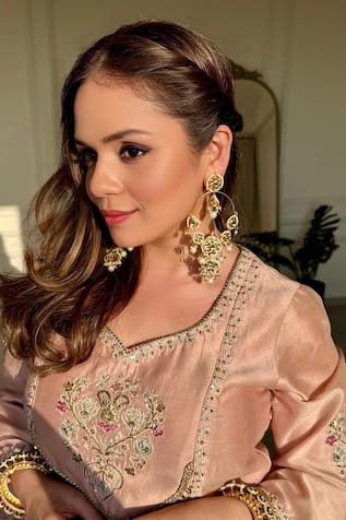Aisha Kundan & Victorian Polki Embellished Chandbalis 