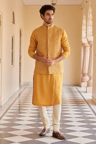 Osaa by Adarsh Embroidered Nehru Jacket & Kurta Set 