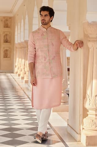 Osaa by Adarsh Embroidered Nehru Jacket With Kurta Set 