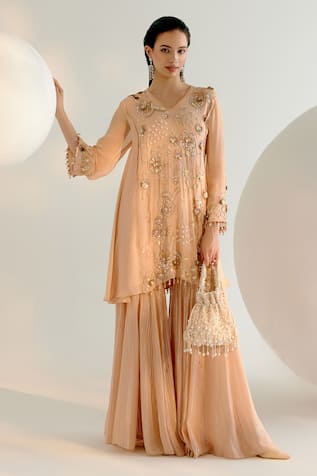 SHASHANK ARYA Embroidered Kurta & Sharara Set 