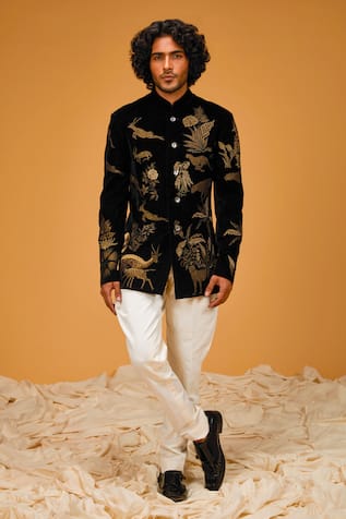Jungle Embroidered Bandhgala 