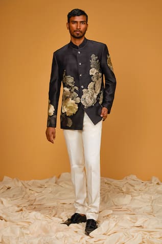 Bouquet Print Bandhgala 