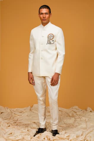 Cheetah Placement Embroidered Bandhgala 