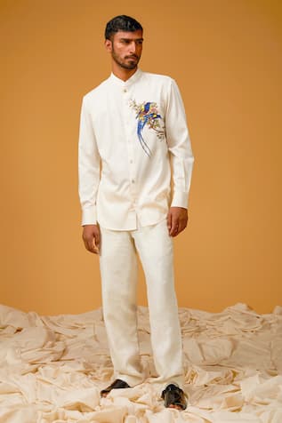 Twin Bird Embroidered Shirt 