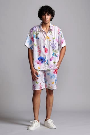 Multi Floral Printed Shirt & Shorts Set 