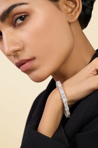 Baguette Hinge Cubic Zirconia Bracelet 