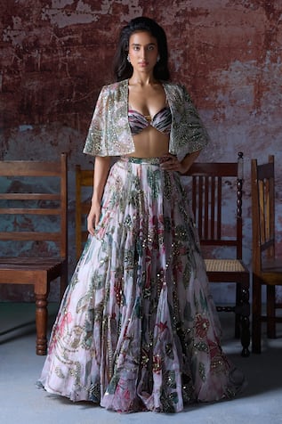 Mahima Mahajan Aarushi Embroidered Lehenga Cape Set 