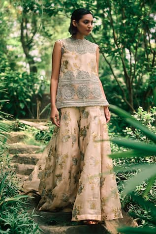 Bhumika Sharma Sylvia Flower Print Short Kurta With Sharara 