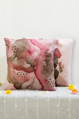 Elysium Dreamscape Abstract Embroidered Cushion Cover 2 Pcs Set 