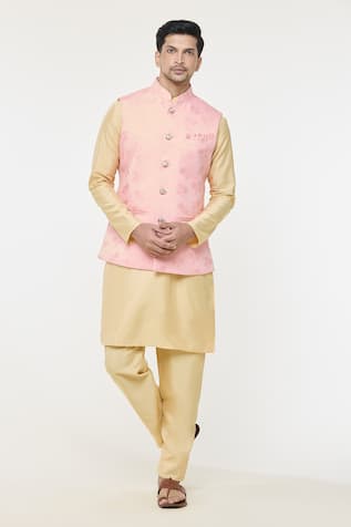 Arihant Rai Sinha Floral Woven Bundi Kurta Set 