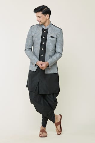 Floral Woven Sherwani Set 