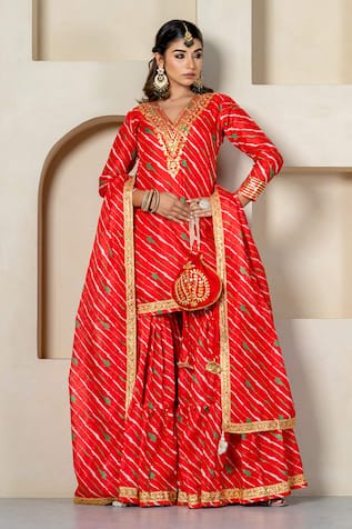 Yuvrani Jaipur Stripe Printed Sharara Set 