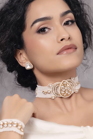 Polki & Pearl Embellished Choker Necklace 