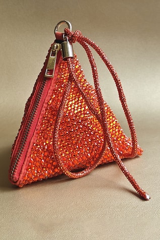 Plode Delhi Swarovski Embellished Pyramid Bag 