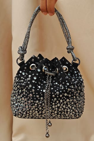 Plode Swarovski Crystal Encrusted Micro Bucket Bag 