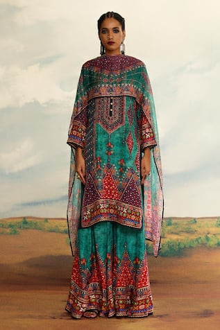 Rajdeep Ranawat Geometric Print Gharara 