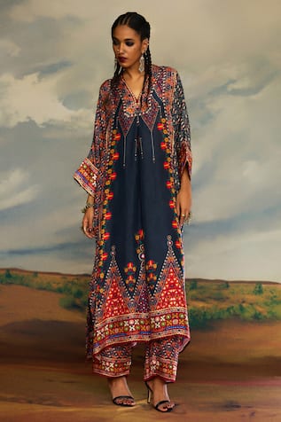 Rajdeep Ranawat Banera Fleur Tribe Print & Embroidered Tunic 