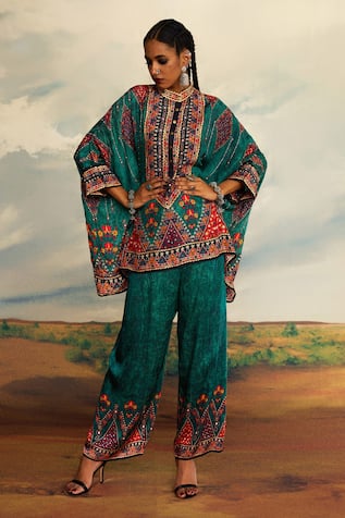 Rajdeep Ranawat Permaz Geometric Print Hem Palazzo 