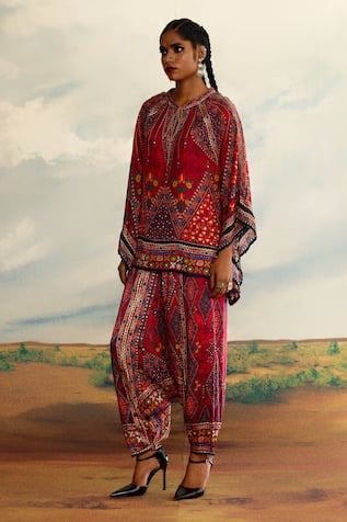 Rajdeep Ranawat Ramona Geometric Print Poncho Tunic 