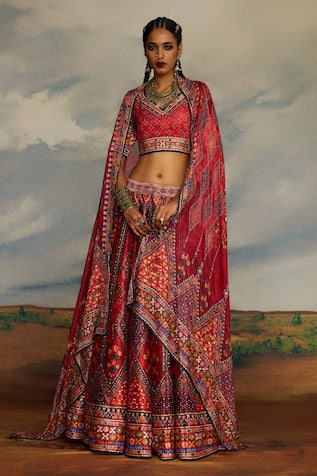 Rajdeep Ranawat Leela Tribal Blouse & Lehenga Set 