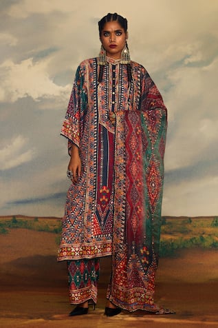 Rajdeep Ranawat Gayatri Tribal Print Kimono Kurta 