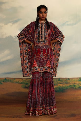 Rajdeep Ranawat Tribal Print Asymmetric Kaftan 