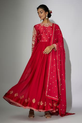 Nadima Saqib Embroidered Anarkali With Dupatta 